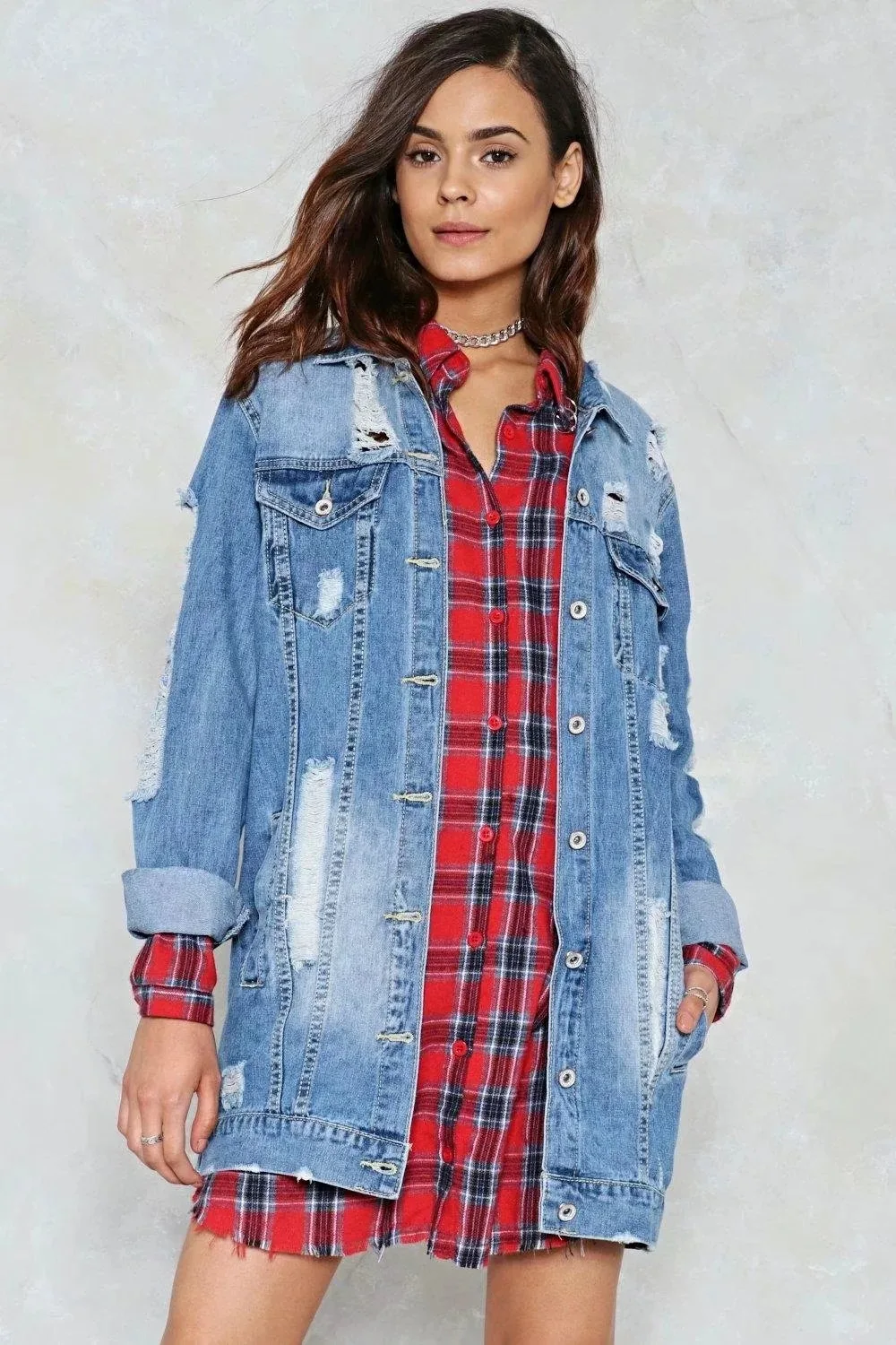 Autumn Clothing 2018 Loose-Fit BF Versatile with Holes Denim Jacket Women's Trend Mid-length WOMEN'S Cowboy Coat
Autumn Clothing 2018 Loose-Fit BF Versatile with Holes Denim Jacket Women's Trend Mid-length WOMEN'S Cowboy Coat