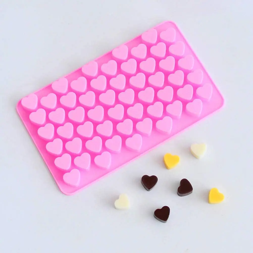 

55 Grid Heart Shaped Silicone Sugar flipping Mold. Chocolate Candy Ice Cube Love Candy Fondant Tools Homemade Baking Mould