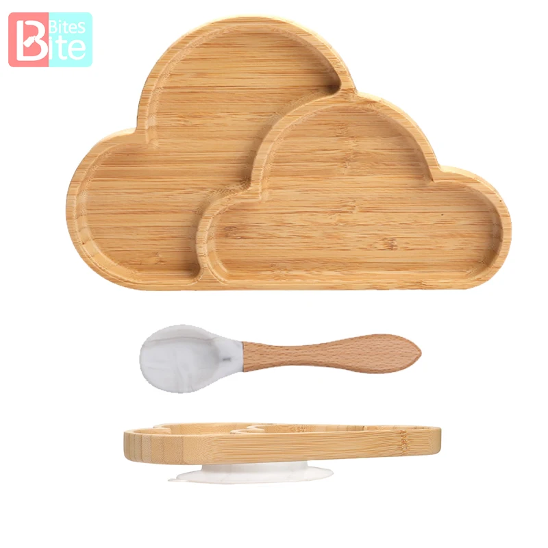 Bite Bites 2Pcs/1Set Baby Feeding Cartoon Cloud Bamboo Dinner Plate Silicone Suction Cup Wooden Spoon Kid Personalized Gifts
Bite Bites 2Pcs/1Set Baby Feeding Cartoon Cloud Bamboo Dinner Plate Silicone Suction Cup Wooden Spoon Kid Personalized Gifts