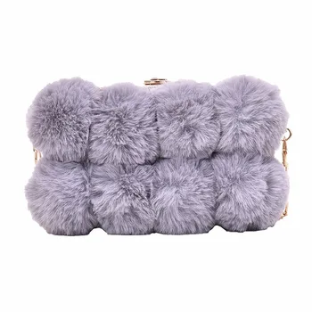 Fengting Women's Mini Box Hair ball Handbags Winter Messenger bag Fashion Chain Shoulder Bag Cross body Bags FTB326 
Fengting Women's Mini Box Hair ball Handbags Winter Messenger bag Fashion Chain Shoulder Bag Cross body Bags FTB326