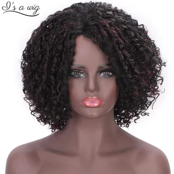 I's a wig Afro Kinky Curly Wigs Short Synthetic Wigs for Black Women Mixed Black and Red Wig Partial High Temperature Hair
I's a wig Afro Kinky Curly Wigs Short Synthetic Wigs for Black Women Mixed Black and Red Wig Partial High Temperature Hair