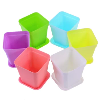 12pcs Plastic Plant Pots 7*7cm Square Flower Pot with Saucers for Planting (White & Pink & Blue & Purple & Yellow & Green)
12pcs Plastic Plant Pots 7*7cm Square Flower Pot with Saucers for Planting (White & Pink & Blue & Purple & Yellow & Green)