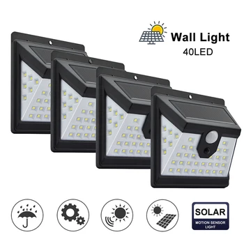 40 LED Solar Power Light Outdoor Black 3 Modes Human Body Sensor Solar Led Wall Lamp Outdoor IP65 Waterproof Solar Garden Lights
40 LED Solar Power Light Outdoor Black 3 Modes Human Body Sensor Solar Led Wall Lamp Outdoor IP65 Waterproof Solar Garden Lights