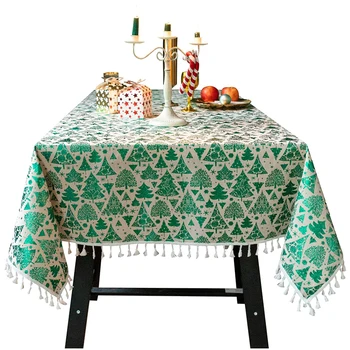 Christmas Linen Tablecloth Dining Table Cloth Clothes Desk Cover Rectangular for Christmas New Year Party Decoration Green
Christmas Linen Tablecloth Dining Table Cloth Clothes Desk Cover Rectangular for Christmas New Year Party Decoration Green
