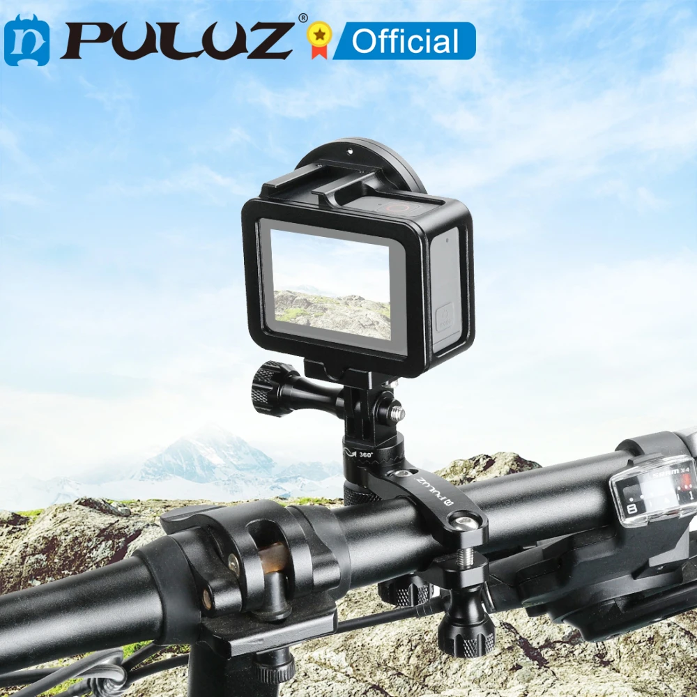 

PULUZ 360 Degree Rotation Bike Aluminum Handlebar Adapter Mount with Screw for GoPro HERO9 Black 8 7 6 5/ DJI OSMO Action/ Xiaoy