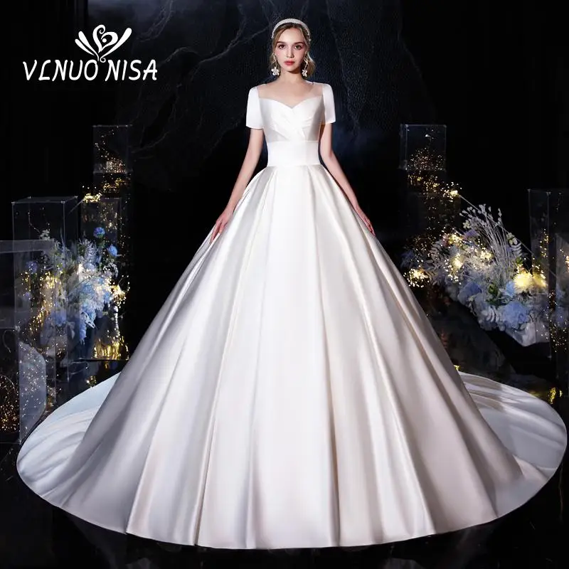 Женское свадебное платье It's yiiya белое на завязках с короткими рукавами лето 2020 |