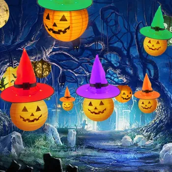 Halloween Lantern Ghost Festival Pumpkin Lantern Mixed Color Witch Hat String Lights Hat Pumpkin Lantern Hat Light Decoration & 
Halloween Lantern Ghost Festival Pumpkin Lantern Mixed Color Witch Hat String Lights Hat Pumpkin Lantern Hat Light Decoration &
