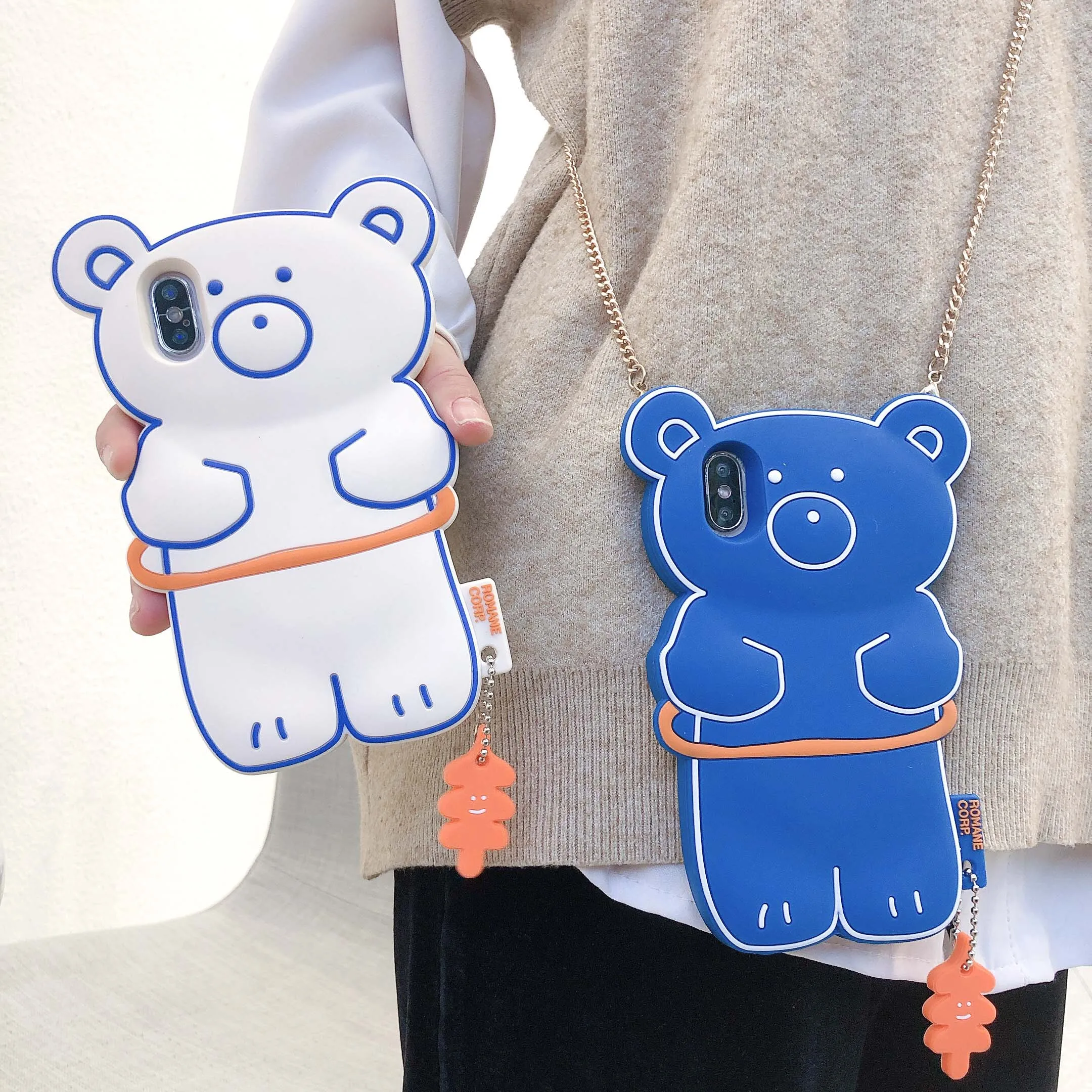Cute Lose weight bear Phone Case For iphone 11 Pro Max 7 8 plus X XR XS Back Cover Fashion Cartoon Matte Soft Cases | Мобильные