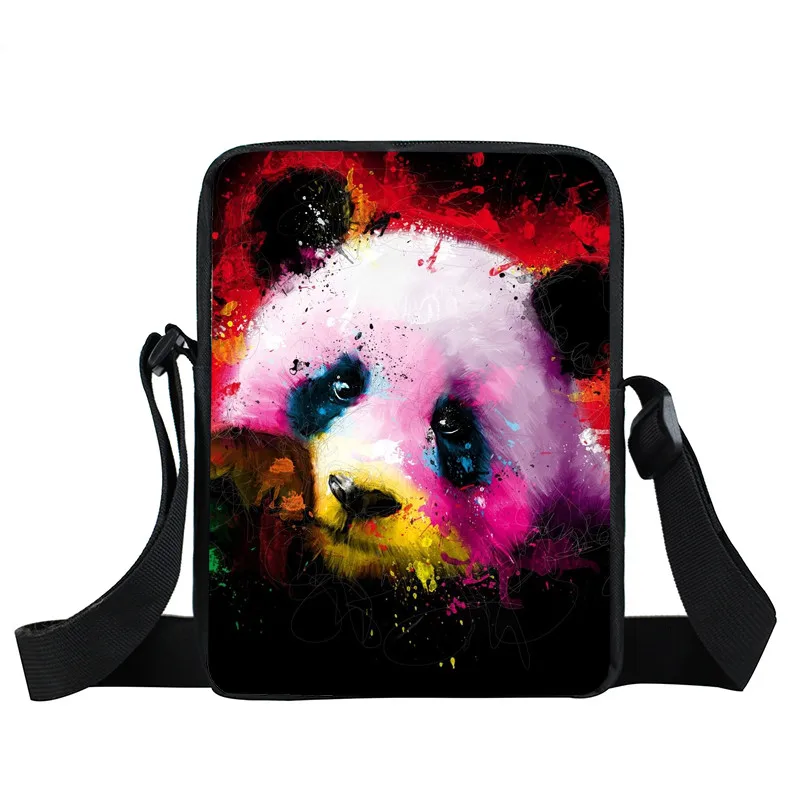 Милая красочная мини-сумка-мессенджер с рисунком панды женская сумка сумки для
