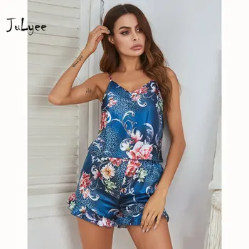 JULYEE Women Floral Print Pajama Sets Home wear Spaghetti Strap Ruffles Shorts Summer Sexy Pajamas Two Piece Set
JULYEE Women Floral Print Pajama Sets Home wear Spaghetti Strap Ruffles Shorts Summer Sexy Pajamas Two Piece Set