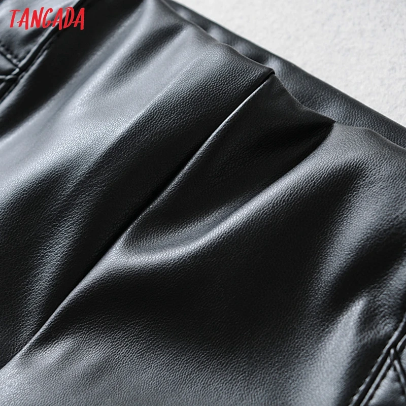 Tangada women white skinny PU leather pants stretch zipper female autumn winter pencil pants trousers 6A04 46 Tangada women white skinny PU leather pants stretch zipper female autumn winter pencil pants trousers 6A04 52