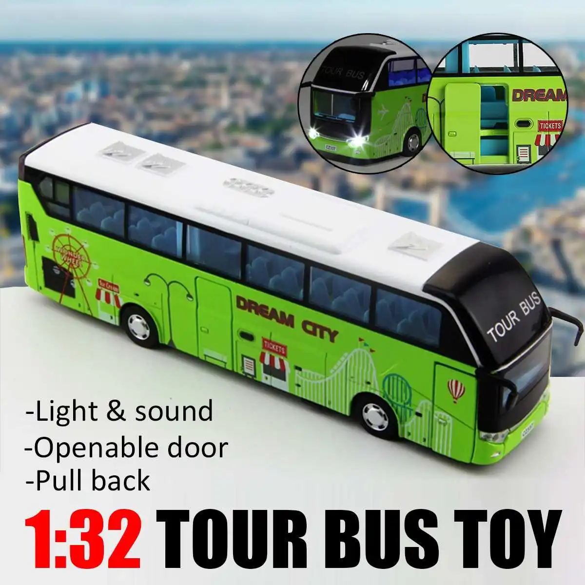 Hot Alloy Red Tourist Bus 1:32 Simulation Tour Bus Model Car Toys Car Model Toy Music Sound Light Flashing Kids Vehicles Gift
Hot Alloy Red Tourist Bus 1:32 Simulation Tour Bus Model Car Toys Car Model Toy Music Sound Light Flashing Kids Vehicles Gift