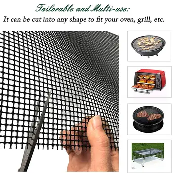 Non-stick BBQ Grilling Mats High Security Grid Shape Heat Resistant Reusable Mesh Net Barbecue Mat For Outdoor Ovens Grill
Non-stick BBQ Grilling Mats High Security Grid Shape Heat Resistant Reusable Mesh Net Barbecue Mat For Outdoor Ovens Grill