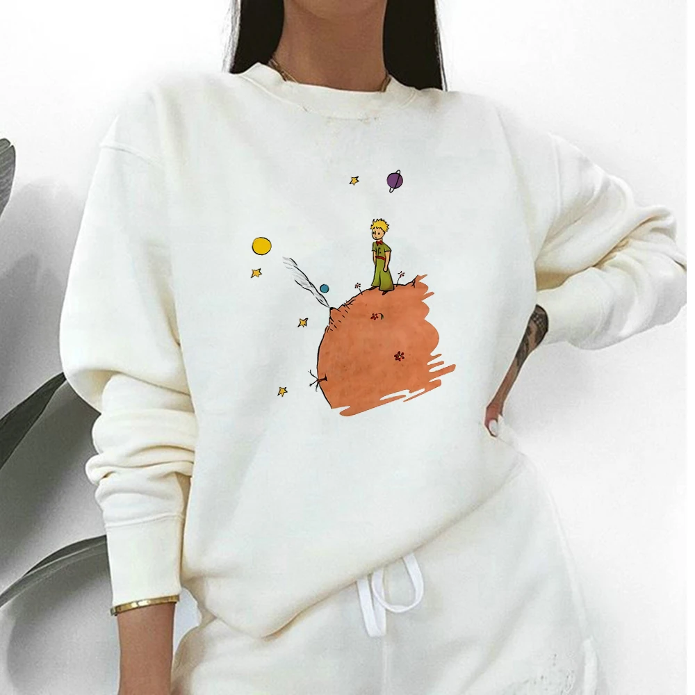 

Autumn O-neck Oversize Sportsuit Young Prince Print Harajuku Versatile Vogue Sweatshirts Korean Pop Women Pullovers Clothes
