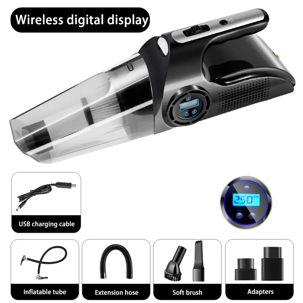 Handheld Car Vacuum Cleaner 6000pa Multi-Function Portable Car Vacuum Cleaner Air Pump LCD Digital Display Four in One Car
Handheld Car Vacuum Cleaner 6000pa Multi-Function Portable Car Vacuum Cleaner Air Pump LCD Digital Display Four in One Car