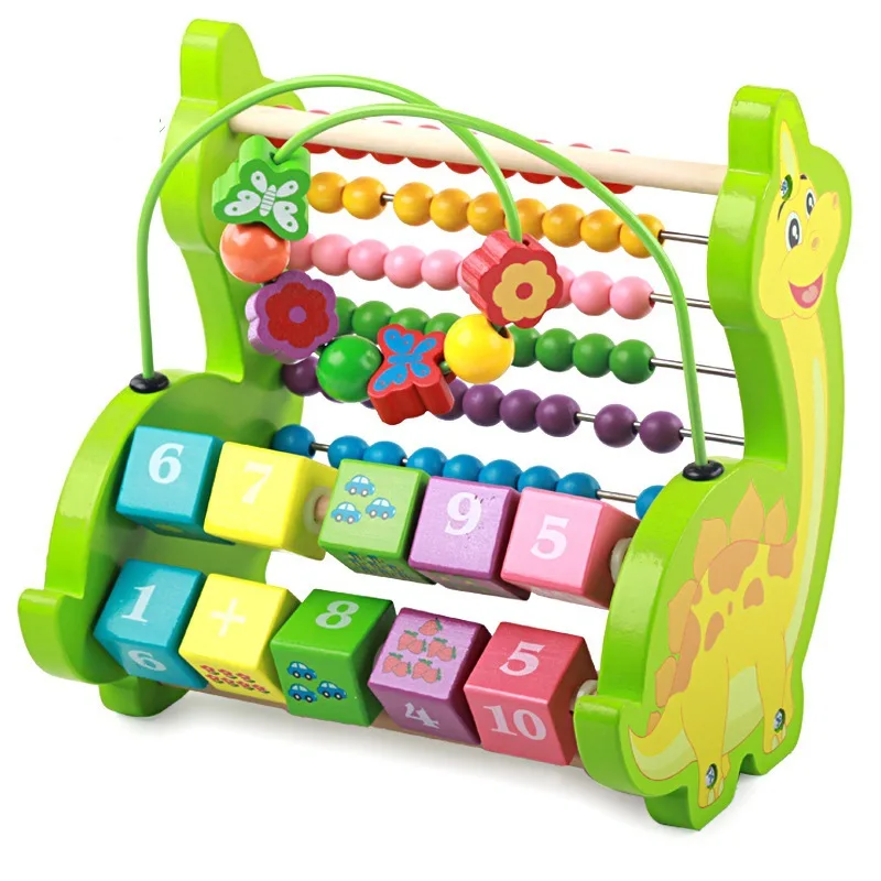 Wooden Multi-functional Dinosaur Bead-stringing Toy Beaded Bracelet Calculation Frame 3-in-1 Abacus Calculation Children Early C
Wooden Multi-functional Dinosaur Bead-stringing Toy Beaded Bracelet Calculation Frame 3-in-1 Abacus Calculation Children Early C