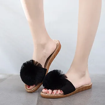 Women Female Summer Hariball Flax Linen Flip Flops Beach Shoes Sandals Slippers Female Casual flower Slipper Furry Flat Sandals
Women Female Summer Hariball Flax Linen Flip Flops Beach Shoes Sandals Slippers Female Casual flower Slipper Furry Flat Sandals