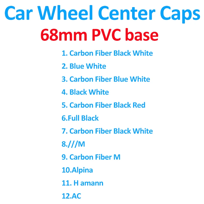 Car Styling Chrome PVC 68MM Wheel Hub Cap Covers Auto Accessory Wheel Center Cap Badge Covers 6.8CM 5clip 13 colors Epoxy Decal
Car Styling Chrome PVC 68MM Wheel Hub Cap Covers Auto Accessory Wheel Center Cap Badge Covers 6.8CM 5clip 13 colors Epoxy Decal
