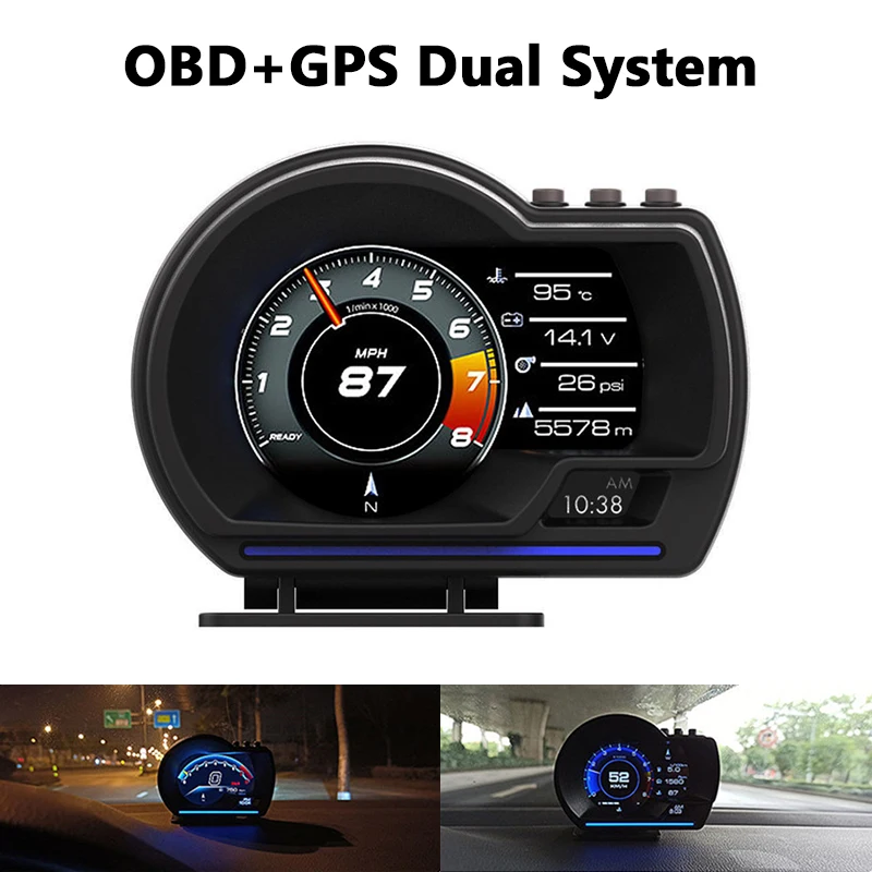 Car HUD Computer OBD2 GPS with Alarm Ambient Light Adjustable bracket Clear Fault code Speedometer OBD2 Meter
Car HUD Computer OBD2 GPS with Alarm Ambient Light Adjustable bracket Clear Fault code Speedometer OBD2 Meter