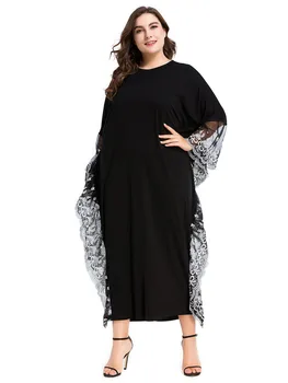 Plus size Women Lace Embroidery floral patchwork Bat sleeve Muslim abaya dress Women Ramadan turkey arabic dubai abaya dress
Plus size Women Lace Embroidery floral patchwork Bat sleeve Muslim abaya dress Women Ramadan turkey arabic dubai abaya dress