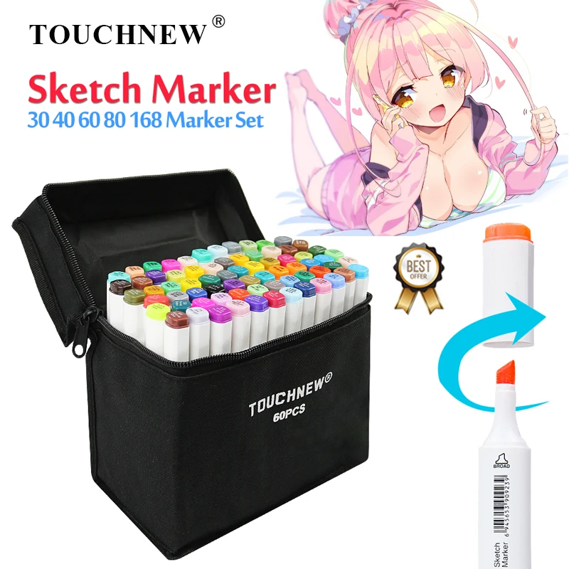 TOUCHNEW 30/40/60/80/168 Colors Sketch Marker Pen Set Twin Markers Brush Pen for Drawing Manga Architecture Design Art Supplies
TOUCHNEW 30/40/60/80/168 Colors Sketch Marker Pen Set Twin Markers Brush Pen for Drawing Manga Architecture Design Art Supplies