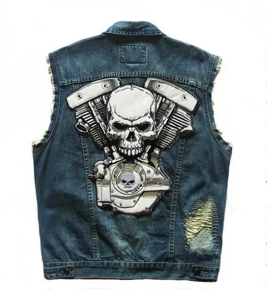 biker jeans vest