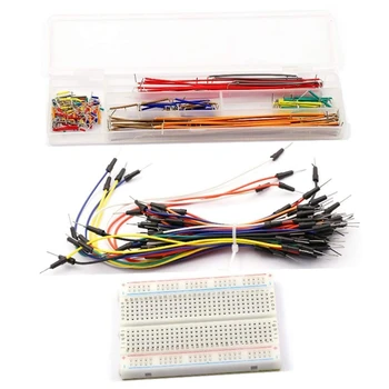 New Breadboard Jumper Kit With 400-Point Breadboard +65Pcs Multiple Sizes M/M Jumper Wire +140 Pieces Preformed Jumper Wire Kit
New Breadboard Jumper Kit With 400-Point Breadboard +65Pcs Multiple Sizes M/M Jumper Wire +140 Pieces Preformed Jumper Wire Kit