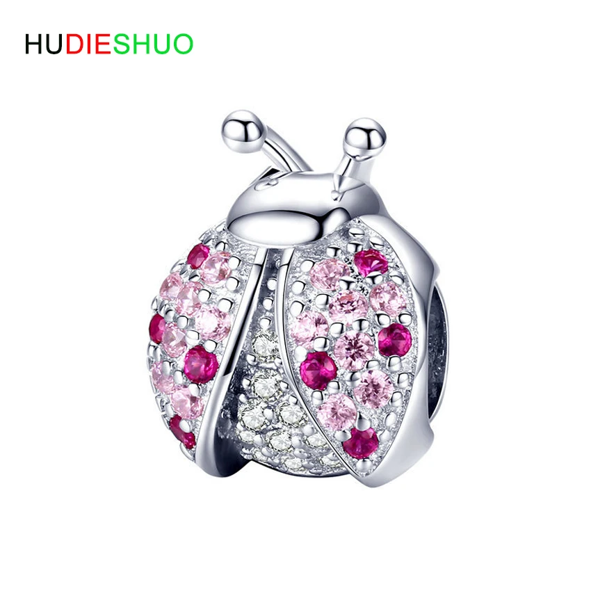 HUDIESHUO New Arrival 925 Sterling Silver Cute Ladybug Pink Cubic Zircon Insect Charms Beads for Bracelets DIY Jewelry
HUDIESHUO New Arrival 925 Sterling Silver Cute Ladybug Pink Cubic Zircon Insect Charms Beads for Bracelets DIY Jewelry