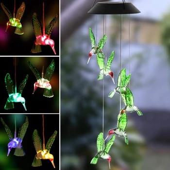 Color Changing LED Solar Wind Chime Lamp Creative Solar Powered LED Hummingbird Lamp Waterproof For Home Party Garden Decoration
Color Changing LED Solar Wind Chime Lamp Creative Solar Powered LED Hummingbird Lamp Waterproof For Home Party Garden Decoration