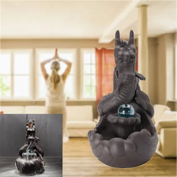 Porcelain Dragon Backflow Incense Burner Ceramic Censer Cone Holder With Glass Ball Pond Fragrance Fragrant Censer Decor
Porcelain Dragon Backflow Incense Burner Ceramic Censer Cone Holder With Glass Ball Pond Fragrance Fragrant Censer Decor