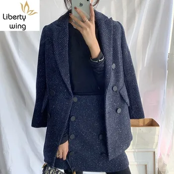 Brand Design Office Ladies Outfits Tweed Blazer Jacket Double Breasted Mini Skirt Two Piece Set Women Formal Slim Fit Suit Sets
Brand Design Office Ladies Outfits Tweed Blazer Jacket Double Breasted Mini Skirt Two Piece Set Women Formal Slim Fit Suit Sets