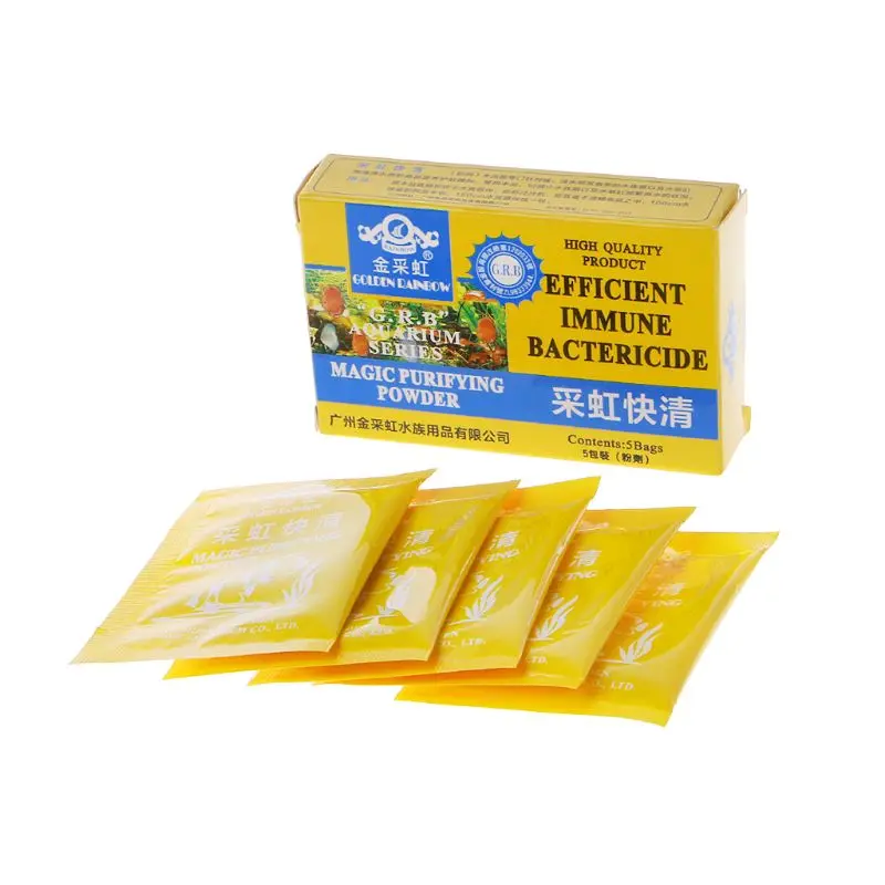 5 Bag/Box New Aquarium Purifier Powder Magic Water Efficient Immune Bactericide 
5 Bag/Box New Aquarium Purifier Powder Magic Water Efficient Immune Bactericide