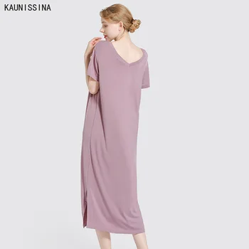 Women Nightgown Casual V-Neck Short Sleeve Long Loose Modal Elastic Sleepwear Dress Homewear Nighty Clothes Plus Size Nightwear
Women Nightgown Casual V-Neck Short Sleeve Long Loose Modal Elastic Sleepwear Dress Homewear Nighty Clothes Plus Size Nightwear