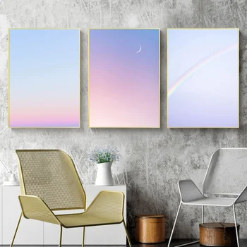 Nordic Minimalist Style Pink Sky and Rainbow Art Canvas Poster Wall Picture for Living Room No Frame
Nordic Minimalist Style Pink Sky and Rainbow Art Canvas Poster Wall Picture for Living Room No Frame
