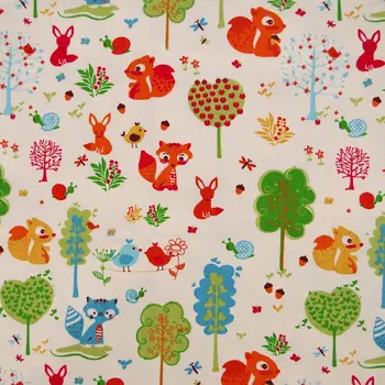 Cotton Linen Fabric for sewing pathwork, bedding - Tree and Animal - Squirrel Bird Fox and Rabbit (width=140cm)
Cotton Linen Fabric for sewing pathwork, bedding - Tree and Animal - Squirrel Bird Fox and Rabbit (width=140cm)