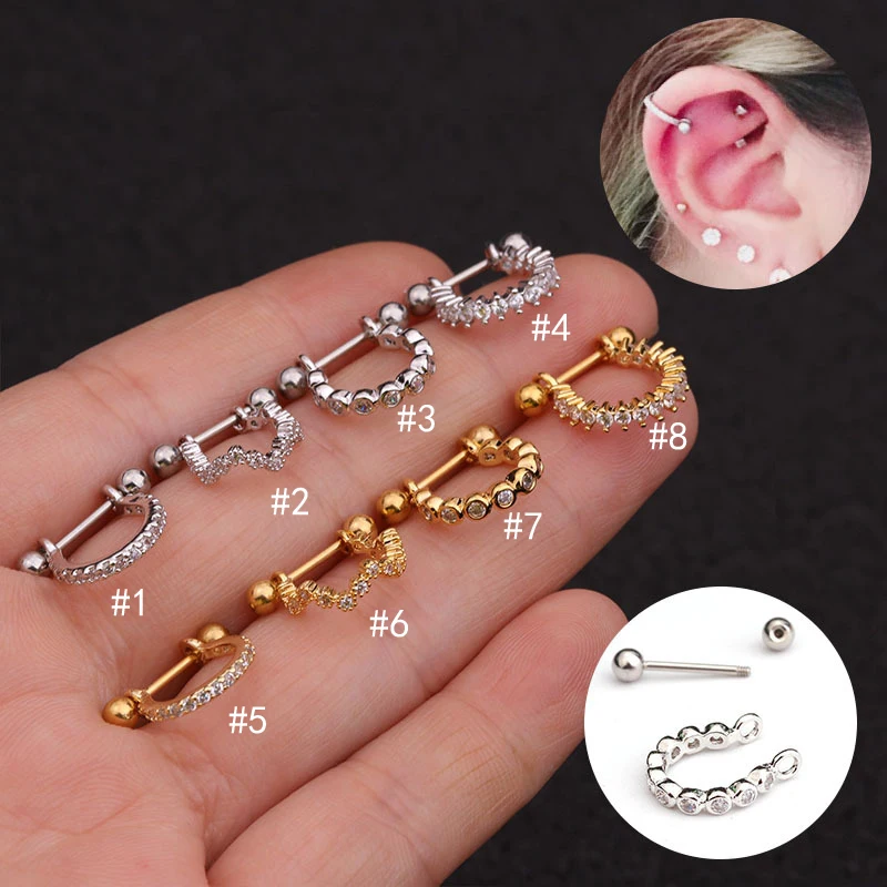 2020 New Cz Cartilage Earrings Fashion Personalized Stainless Steel Piercing Earring Ear Cuffs Gold Color Women Ear Body Jewelry
2020 New Cz Cartilage Earrings Fashion Personalized Stainless Steel Piercing Earring Ear Cuffs Gold Color Women Ear Body Jewelry