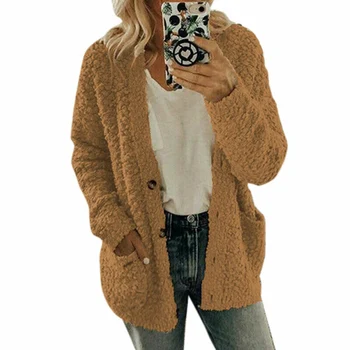 Womens Long Sleeve Fleece Coat Hot Fluffy Cardigan Sweater Pocket Oversized Coat Jacket 
Womens Long Sleeve Fleece Coat Hot Fluffy Cardigan Sweater Pocket Oversized Coat Jacket