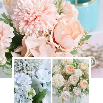 Artificial Flowers, Fake Peony Silk Hydrangea Bouquet Decor Plastic Carnations Realistic Flower Arrangements Wedding Decoration 
Artificial Flowers, Fake Peony Silk Hydrangea Bouquet Decor Plastic Carnations Realistic Flower Arrangements Wedding Decoration