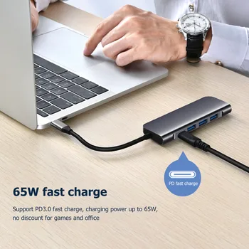 5 in 1 Hub USB Type C Hub with 3 USB 3.0 Ports 65W PD 4K HDMI Adapter Card Reader Computer Accessories for Laptop PC Office
5 in 1 Hub USB Type C Hub with 3 USB 3.0 Ports 65W PD 4K HDMI Adapter Card Reader Computer Accessories for Laptop PC Office