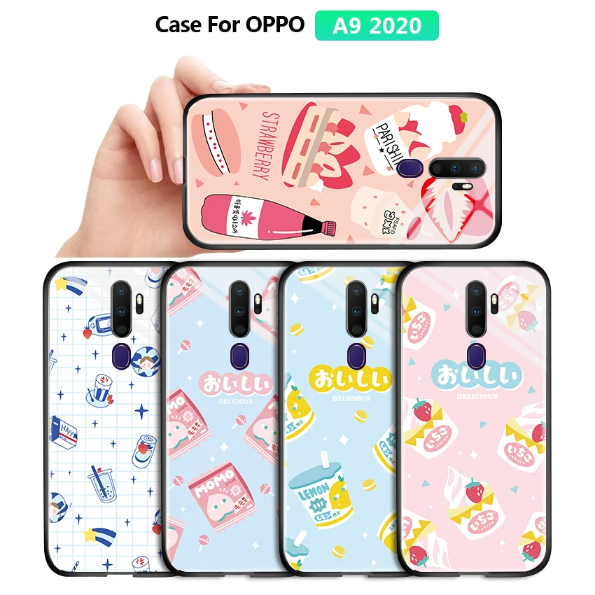 Ударопрочный чехол из закаленного стекла для OPPO A71 A77 A79 A83 A9 2020 K5 A5 с рисунком