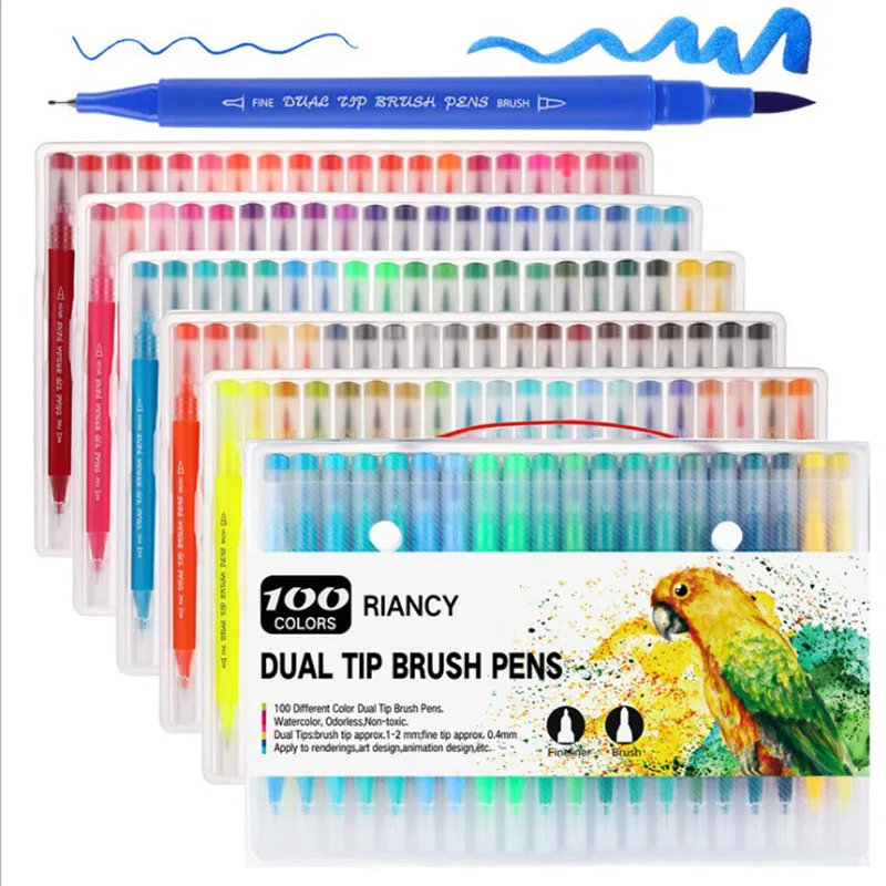 100 Color Dual Brush Art Markers Pen Fine Tip and Brush Tip Great for Bullet Journal Adult Coloring Books Calligraphy Lettering
100 Color Dual Brush Art Markers Pen Fine Tip and Brush Tip Great for Bullet Journal Adult Coloring Books Calligraphy Lettering