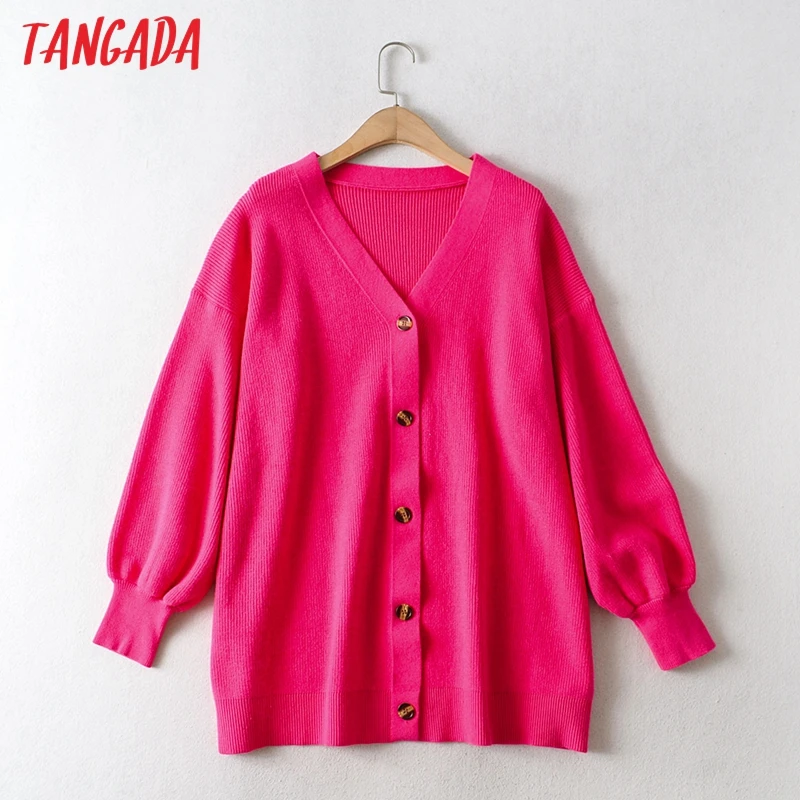 Fashion Tangada Women Oversized Thick Loose Knitted Cardigan Sweater