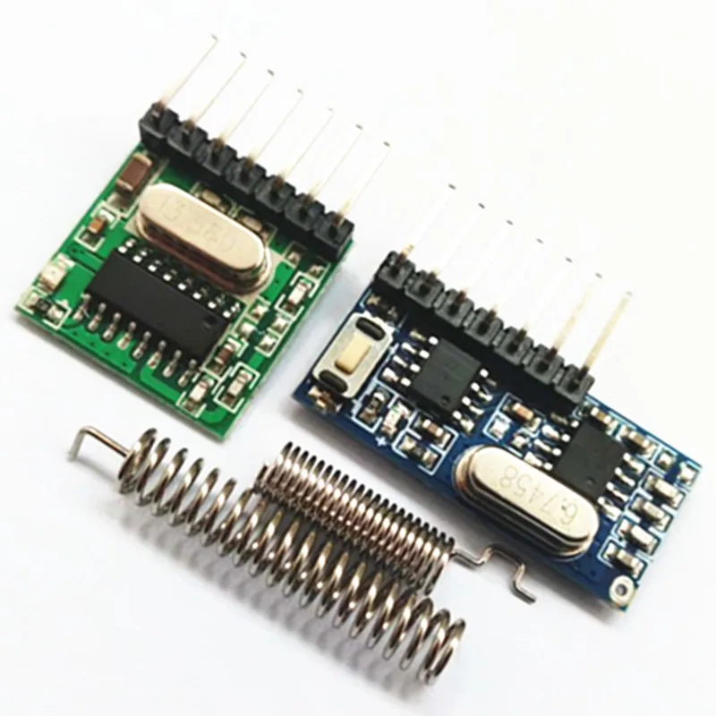 433MHz wireless receiver and remote control transmitter learning code 1527 decoding module 4 channel output with learning button
433MHz wireless receiver and remote control transmitter learning code 1527 decoding module 4 channel output with learning button