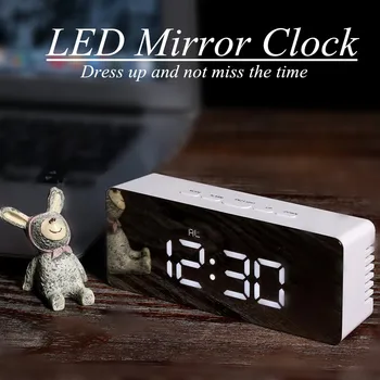 Table LED Electronic Alarm Clock USB Digital Mirror Clock Morning Clock Wake Up Light Time Temperature Display Home Decoration
Table LED Electronic Alarm Clock USB Digital Mirror Clock Morning Clock Wake Up Light Time Temperature Display Home Decoration