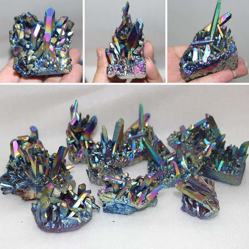 Natural Quartz Crystal Rainbow Titanium Cluster Rare Mineral Specimen Reiki Healing Stone Craft Decoration
Natural Quartz Crystal Rainbow Titanium Cluster Rare Mineral Specimen Reiki Healing Stone Craft Decoration