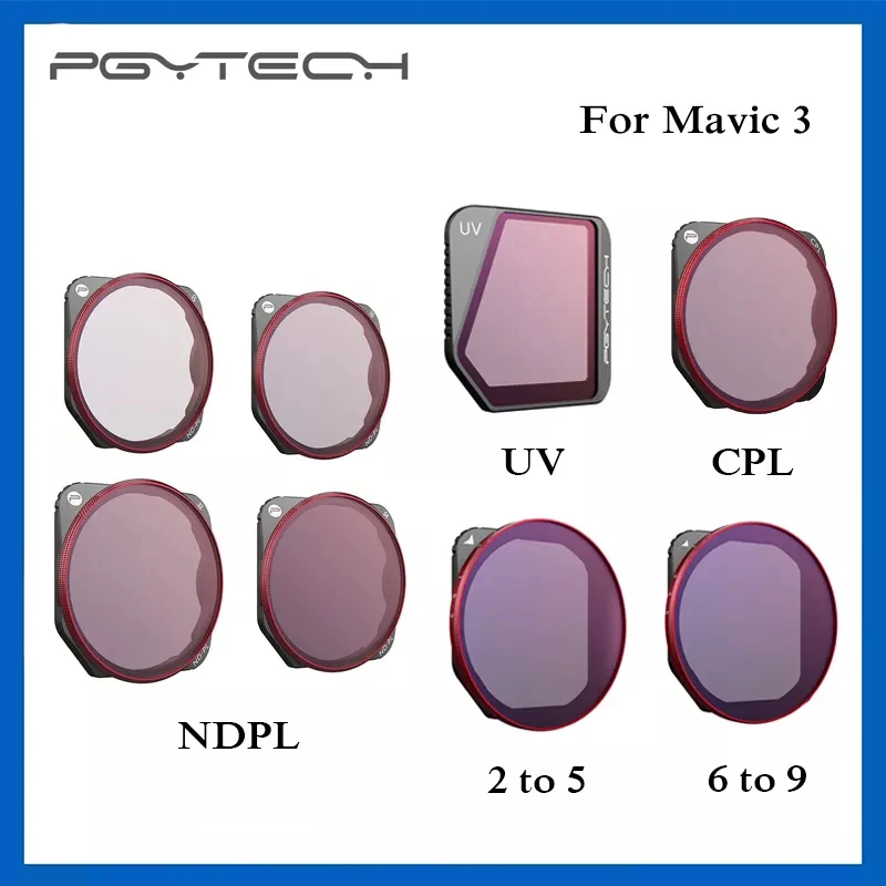 Фильтр для объектива камеры PGYTECH DJI MAVIC 3 UV CPL NDPL VND от 2 до 5/VND 6 9 ND8 16 32 64PL аксессуары