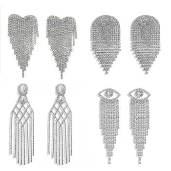 Best lady Shiny Fringed Wedding Earrings for Women Female Korean Statement Jewelry Bling Bling Glass Drop Earring Long Wholesale
Best lady Shiny Fringed Wedding Earrings for Women Female Korean Statement Jewelry Bling Bling Glass Drop Earring Long Wholesale