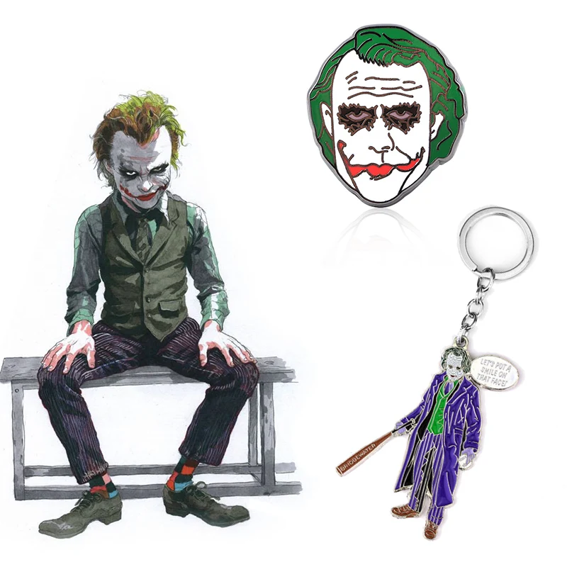 DC Batman Joker Cosplay Brooch Keychain Halloween Heath Ledger Metal Dripping Oil Badge Key Ring Keyring Prop
DC Batman Joker Cosplay Brooch Keychain Halloween Heath Ledger Metal Dripping Oil Badge Key Ring Keyring Prop