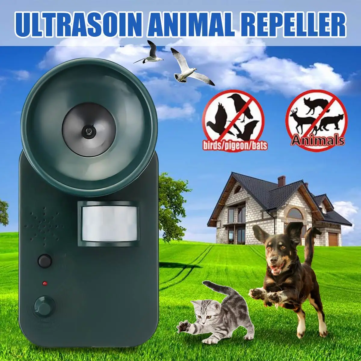 Outdoor Ultrasonic Solar Pest Repeller Animal Pest Mouse Repeller PIR Sensor Garden Bird Cat Dog Repellent Keep Animals Away
Outdoor Ultrasonic Solar Pest Repeller Animal Pest Mouse Repeller PIR Sensor Garden Bird Cat Dog Repellent Keep Animals Away