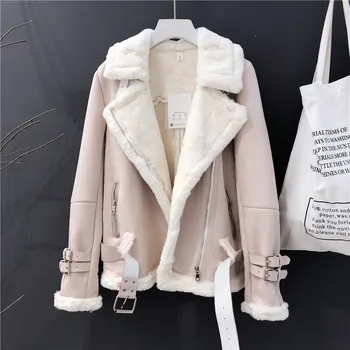 Women Winter Suede Jacket Fashion Thicken Warm Motorcycle Leather Coat Female Ladies Short Loose Jacket Coats Streetwear Cc10151 
Women Winter Suede Jacket Fashion Thicken Warm Motorcycle Leather Coat Female Ladies Short Loose Jacket Coats Streetwear Cc10151